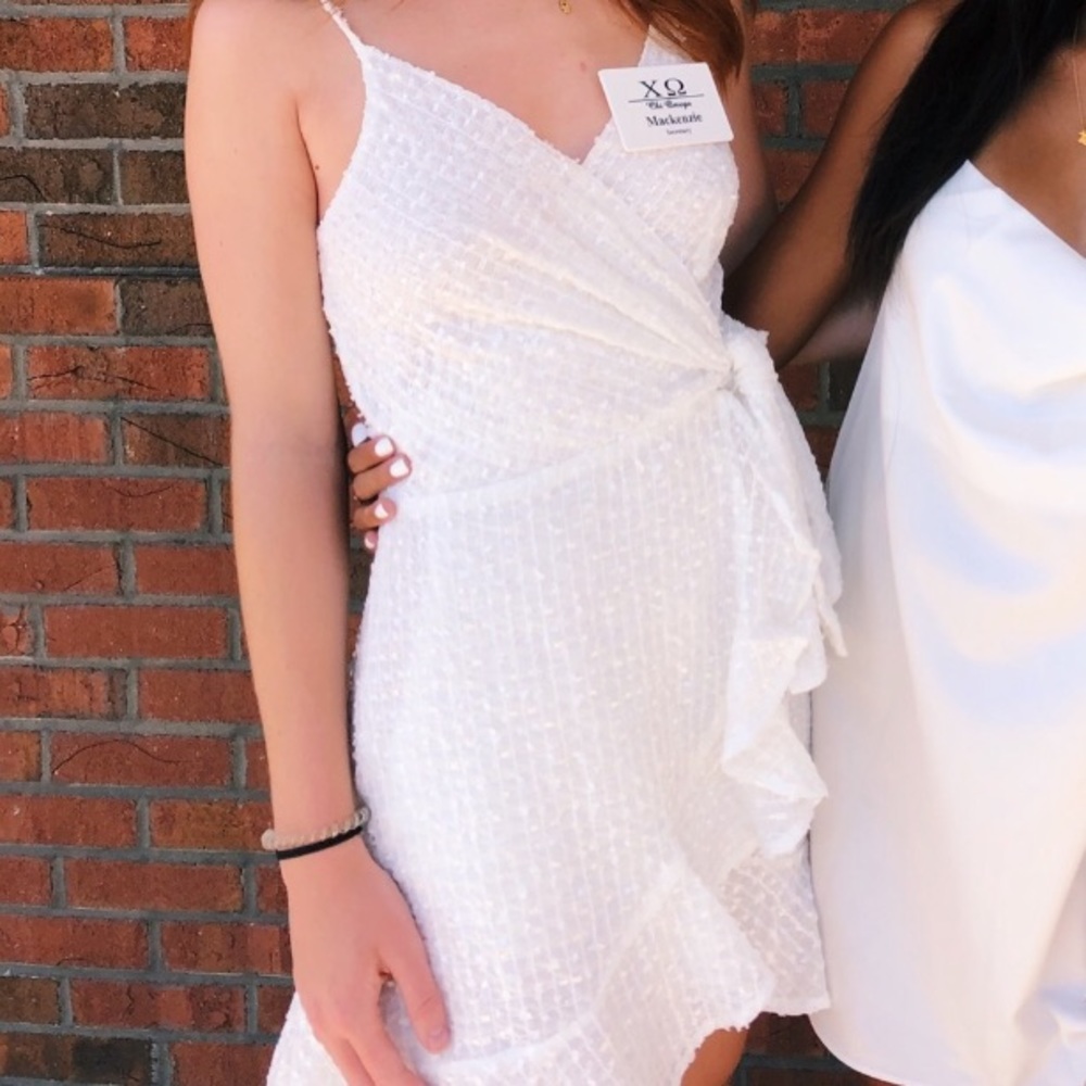 White wrap dress